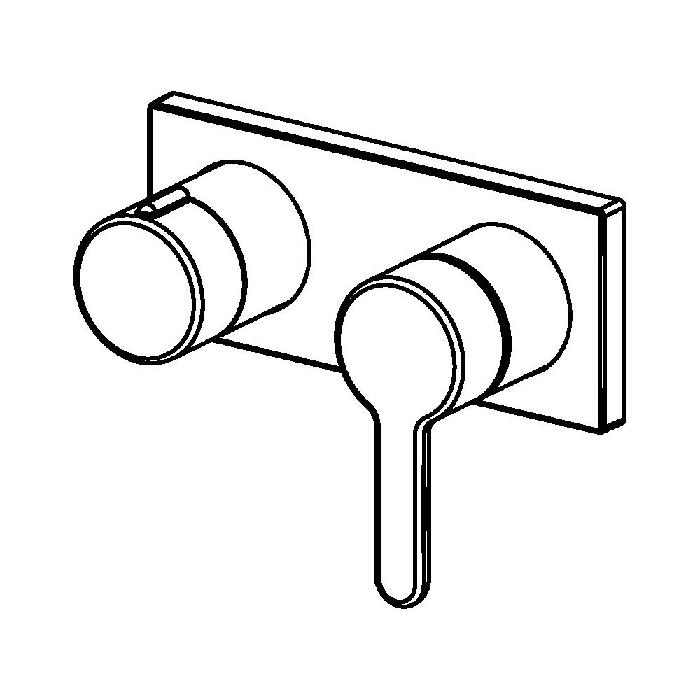 Hansa Designo Einhebelmischer Fertigmontageset für Wanne/Brause Style 4451 Rosette ecki... HANSA-44519583 4057304006906 (Abb. 2)