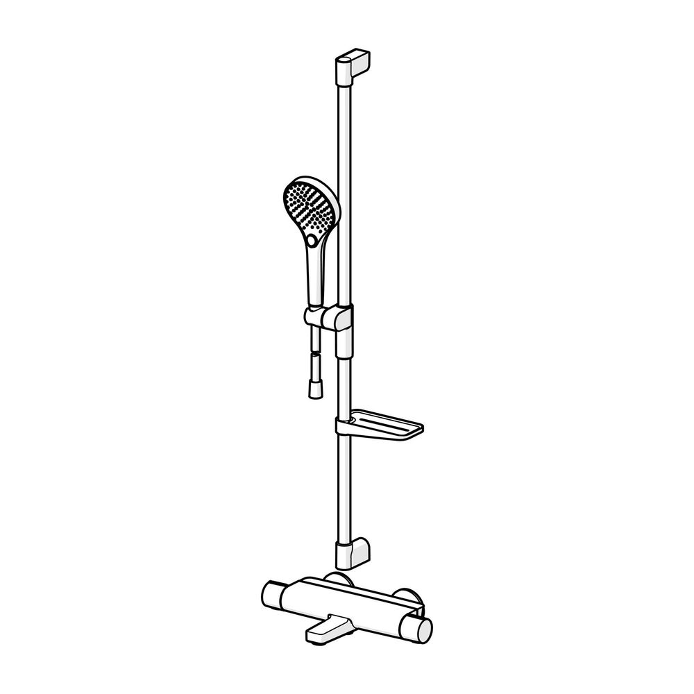 Hansa Optima Wannen- und Brausearmatur, 110mm, Thermostat, 3-strahlig, Messing, Chrom, ... HANSA-48372331 4057304018190 (Abb. 2)