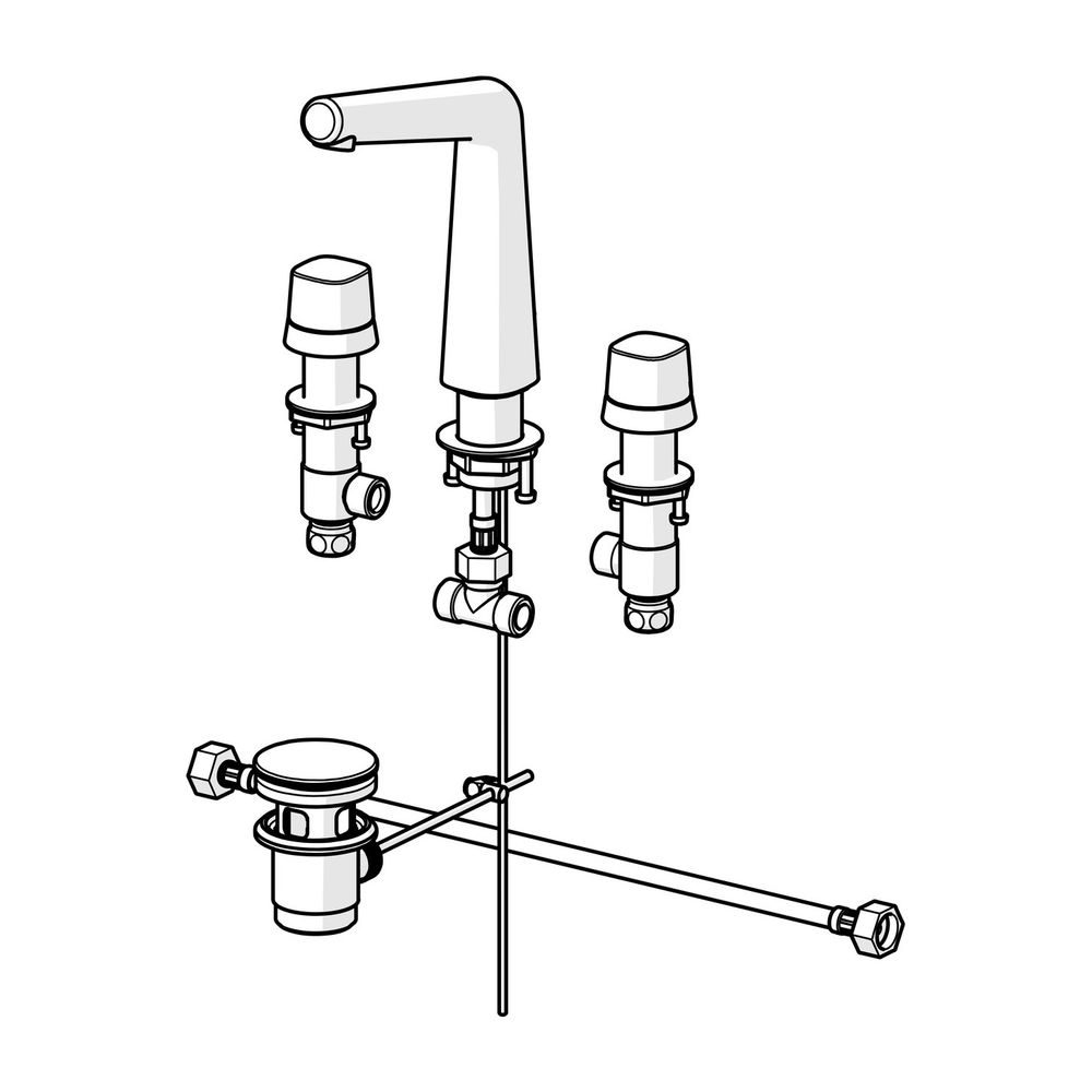 Hansa Designo Waschtischbatterie Style 5105 Zugstangenablaufgarnitur Ausladung 141mm DN... HANSA-51052183 4057304006708 (Abb. 2)