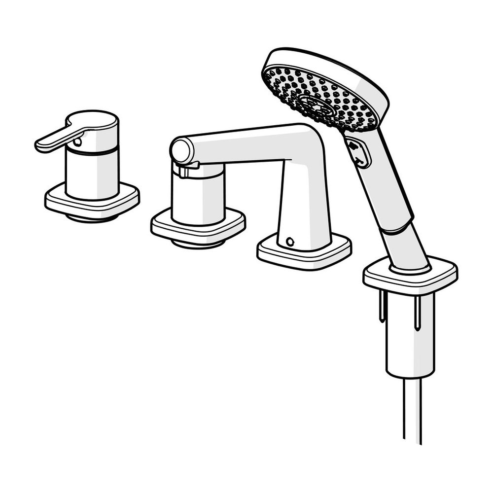 Hansa Designo Einhebelmischer Fertigmontageset für Wanne/Brause Style 5312 Rosette soft... HANSA-53122083 4057304007026 (Abb. 2)