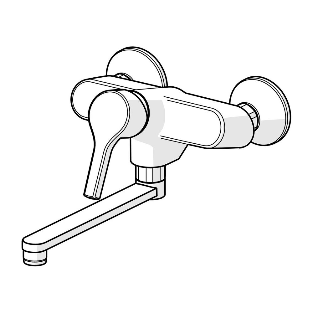 Hansa Paleno Einhebelmischer Wandmontage, schwenkbarer Auslauf, Chrom, 56512103... HANSA-56512103 4057304012136 (Abb. 2)