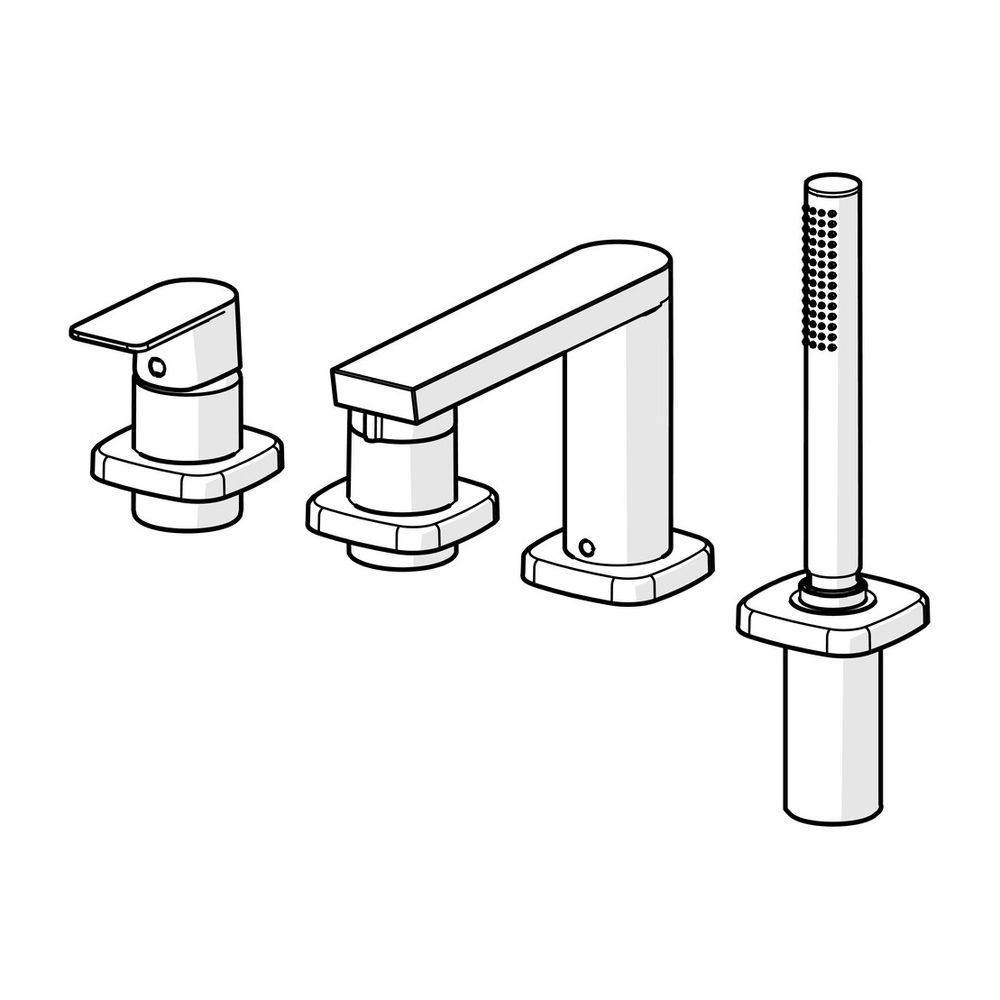 Hansa Stela Einhebelmischer Fertigmontageset für Wanne/Brause 5730 Rosette soft edge Ch... HANSA-57302173 4057304015304 (Abb. 2)