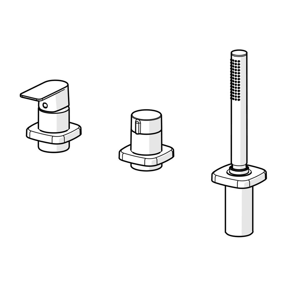 Hansa Stela Einhebelmischer Fertigmontageset für Wanne/Brause 5731 Rosette soft edge Ch... HANSA-57319173 4057304015311 (Abb. 2)