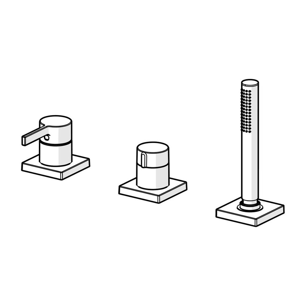 Hansa Loft Einhebelmischer Fertigmontageset für Wanne/Brause 5779 Rosette eckig 1-strah... HANSA-57799483 4057304014574 (Abb. 2)