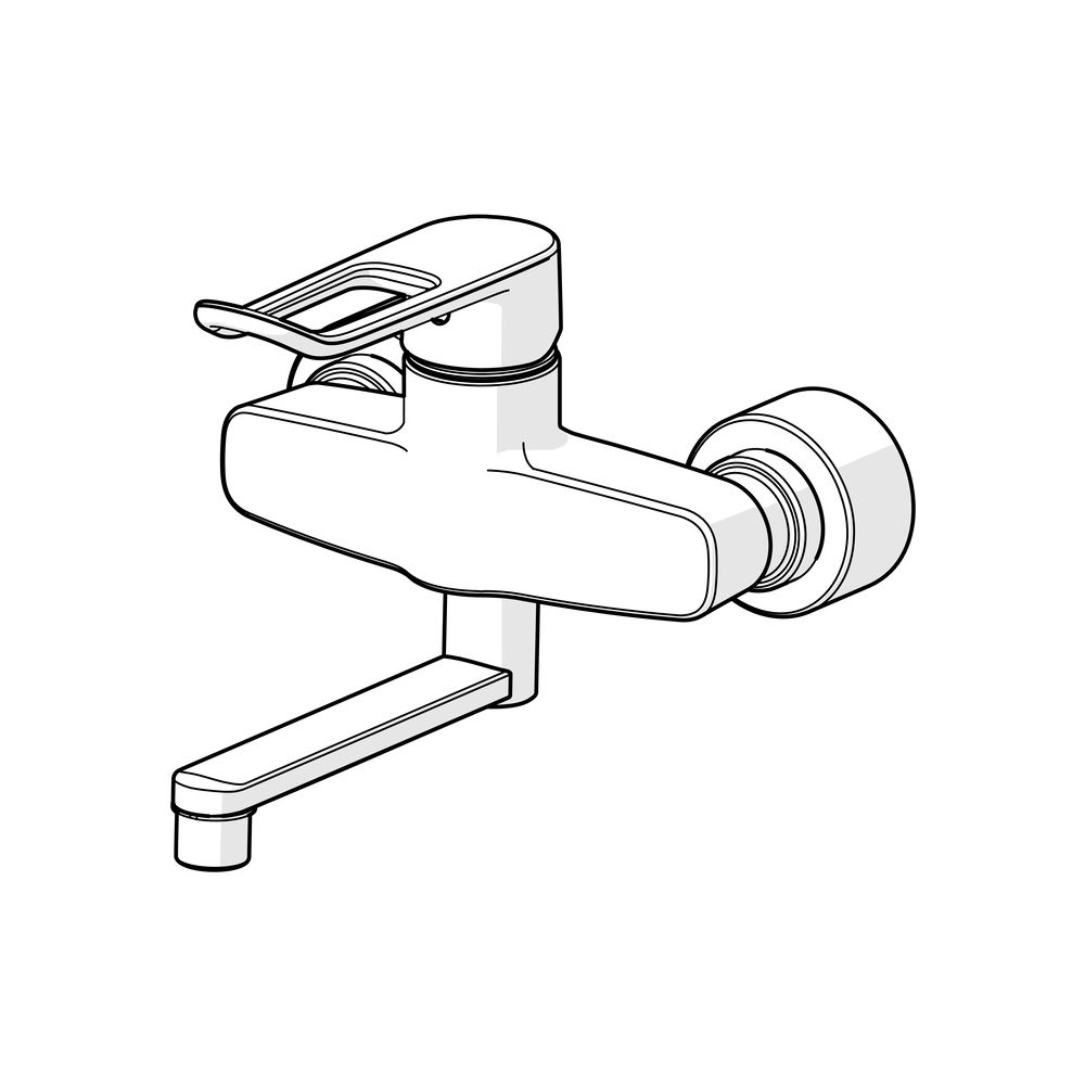 Hansa Clinica Einhebel-Waschtischbatterie, Bügel-/Bedienhebel lang, Ausladung 227mm, DN... HANSA-01516286 4057304018916 (Abb. 5)