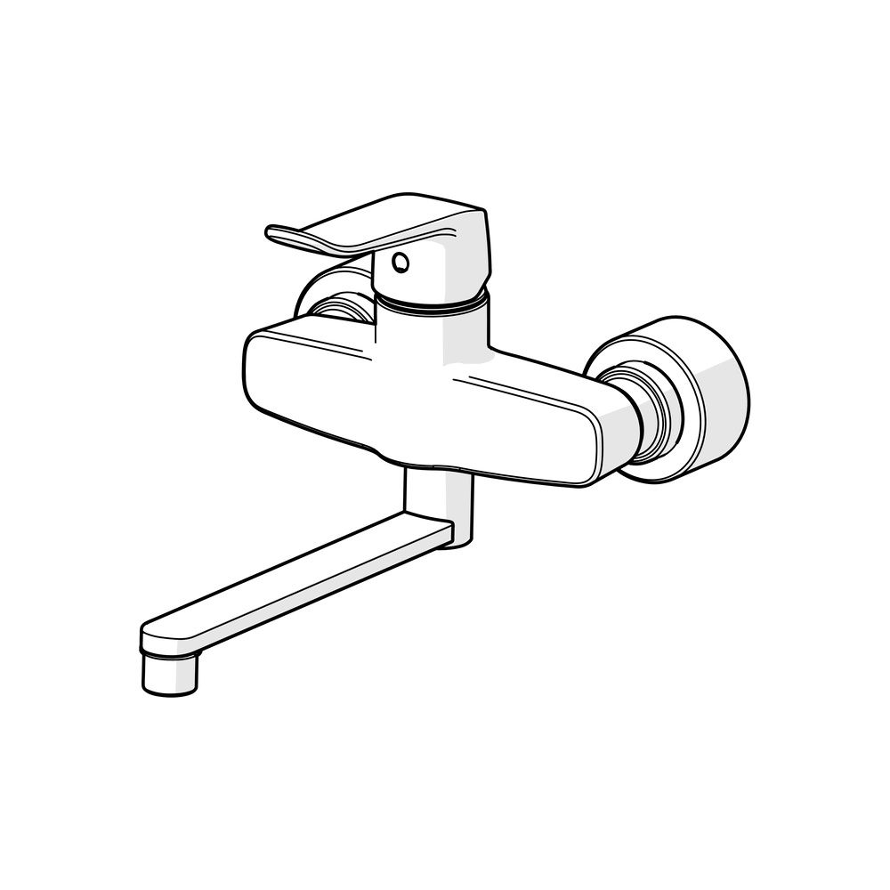 Hansa Clinica Einhebel-Waschtischbatterie, Bedienhebel lang, Ausladung 277mm, DN 15, Ch... HANSA-01536283 4057304013126 (Abb. 5)