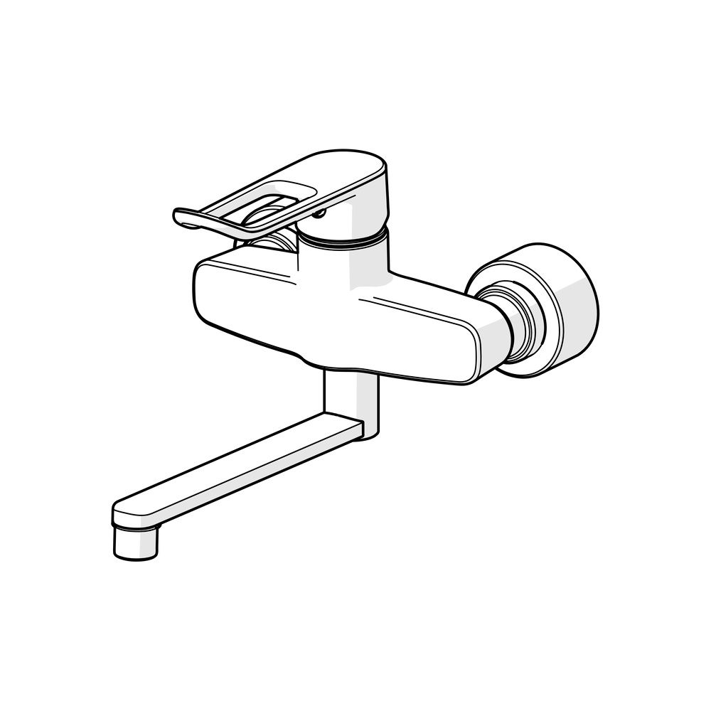 Hansa Clinica Einhebel-Waschtischbatterie, Bügel-/Bedienhebel lang, Ausladung 277mm, DN... HANSA-01536286 4057304010606 (Abb. 5)
