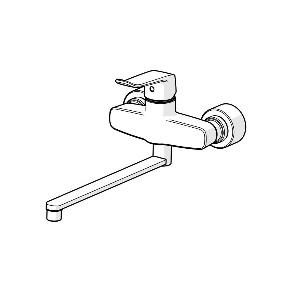 Hansa Clinica Einhebel-Waschtischbatterie, Bedienhebel lang, Ausladung 377mm, DN 15, Ch... HANSA-01546283 4057304013133 (Abb. 5)