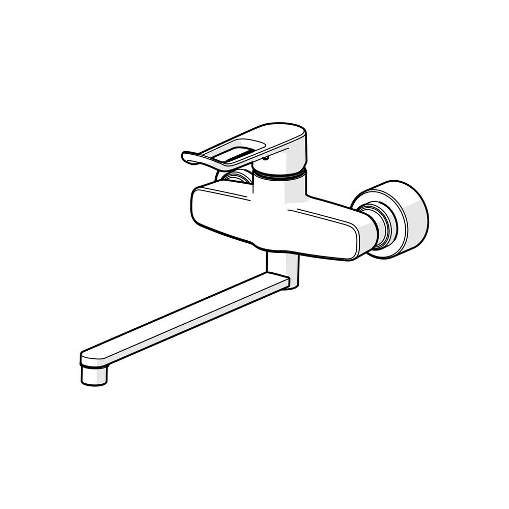 Hansa Clinica Einhebel-Waschtischbatterie, Bügel-/Bedienhebel lang, Ausladung 377mm, DN... HANSA-01546286 4057304012617 (Abb. 5)