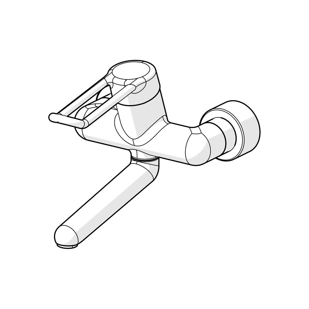 Hansa Medipro Einhebel-Waschtischbatterie, Bügel-/Bedienhebel lang, Ausladung 246mm, DN... HANSA-02552205 4015474267244 (Abb. 3)