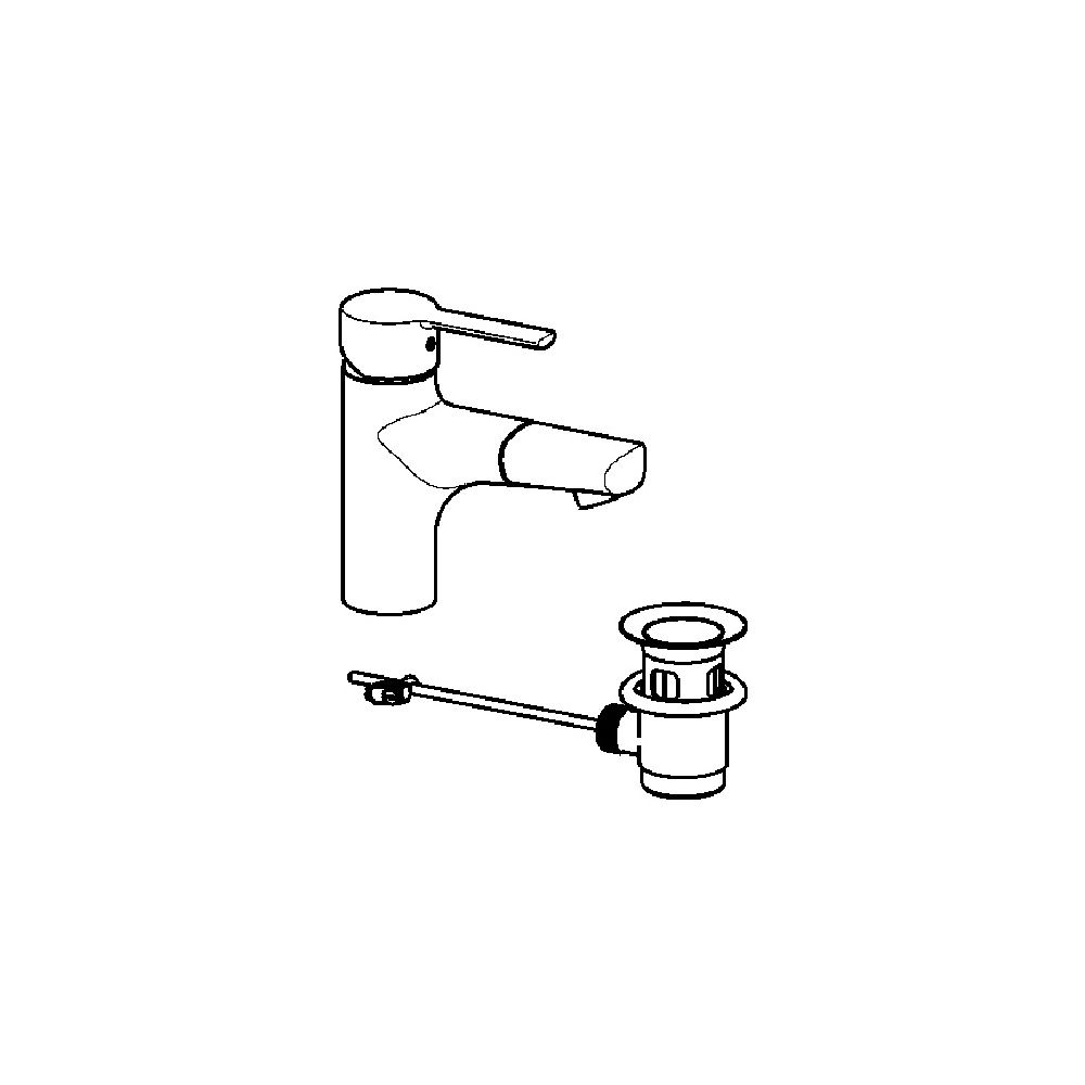 Hansa Ronda Einhebel-Waschtischbatterie, Kupferrohr Zugstangen-Ablaufgarnitur, Ausladun... HANSA-03012173 4015474228504 (Abb. 3)