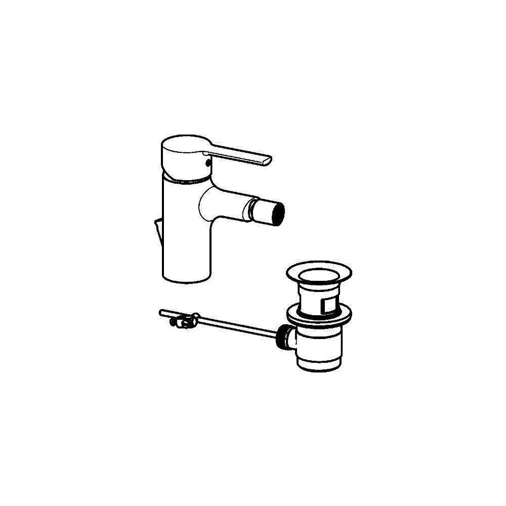 Hansa Ronda Einhebel-Bidetbatterie, Zugstangen-Ablaufgarnitur, Ausladung 103mm, DN 15, ... HANSA-03063273 4015474212640 (Abb. 3)