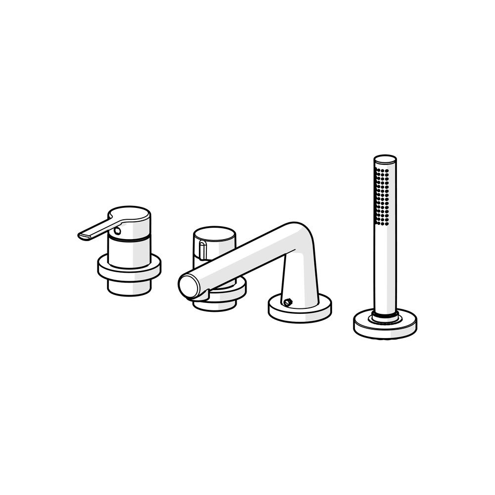 Hansa Ronda Einhebel-Fertigmontageset für Wanne/Brause, Rosette rund, 3-strahlig, 72mm,... HANSA-03402473 4057304014567 (Abb. 5)