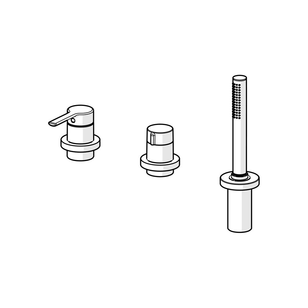 Hansa Ronda Einhebel-Fertigmontageset für Wanne/Brause, Rosette rund, 3-strahlig, 72mm,... HANSA-03419473 4057304014642 (Abb. 5)