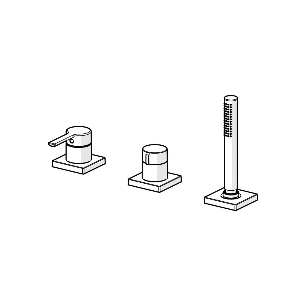Hansa Ronda Einhebel-Fertigmontageset für Wanne/Brause, Rosette eckig, 1-strahlig, 75x7... HANSA-03419483 4057304014635 (Abb. 5)