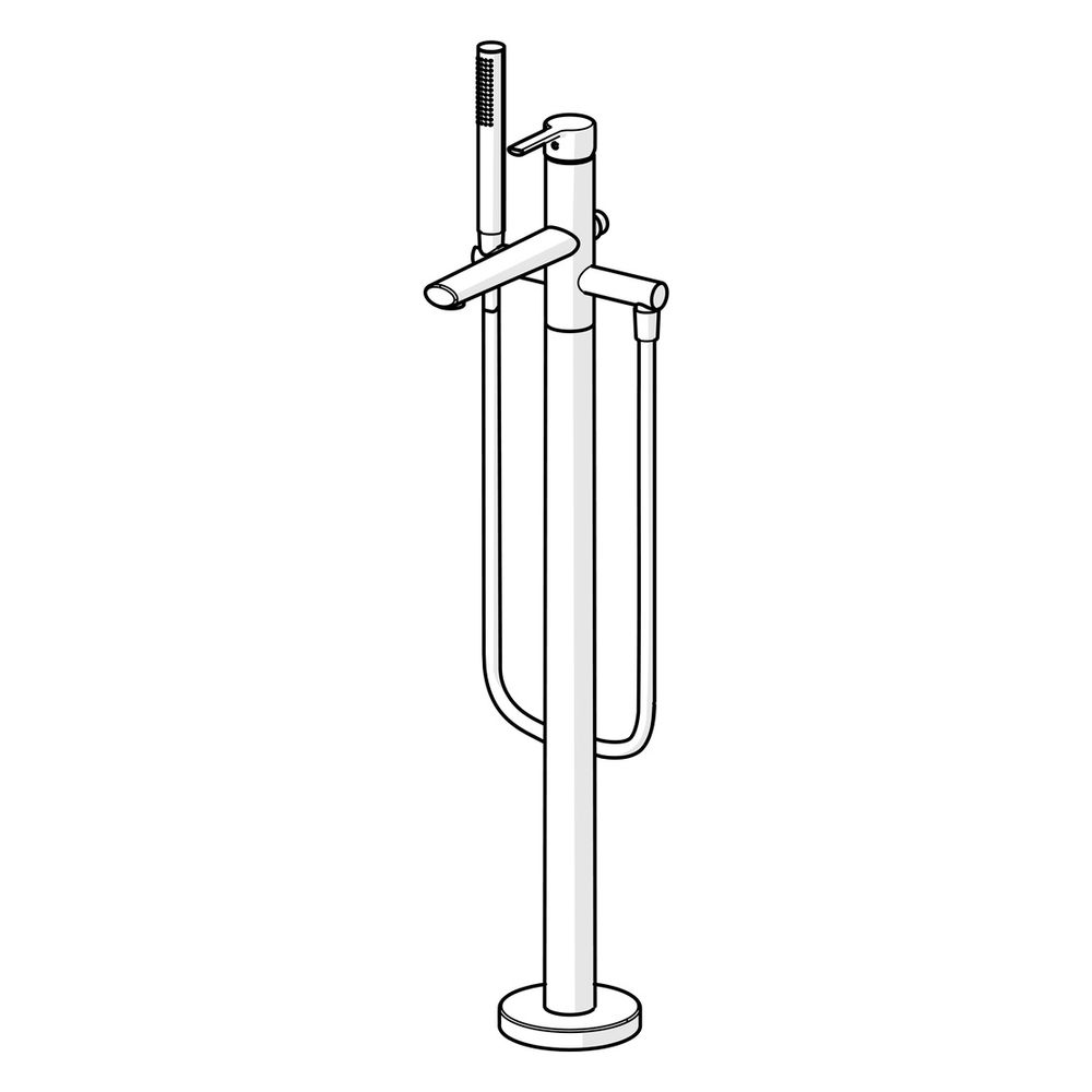 Hansa Ronda Einhebel-Badebatterie mit Standrohr, 1-strahlig, Ausladung 200mm, DN 15, Ch... HANSA-03422073 4015474252479 (Abb. 3)