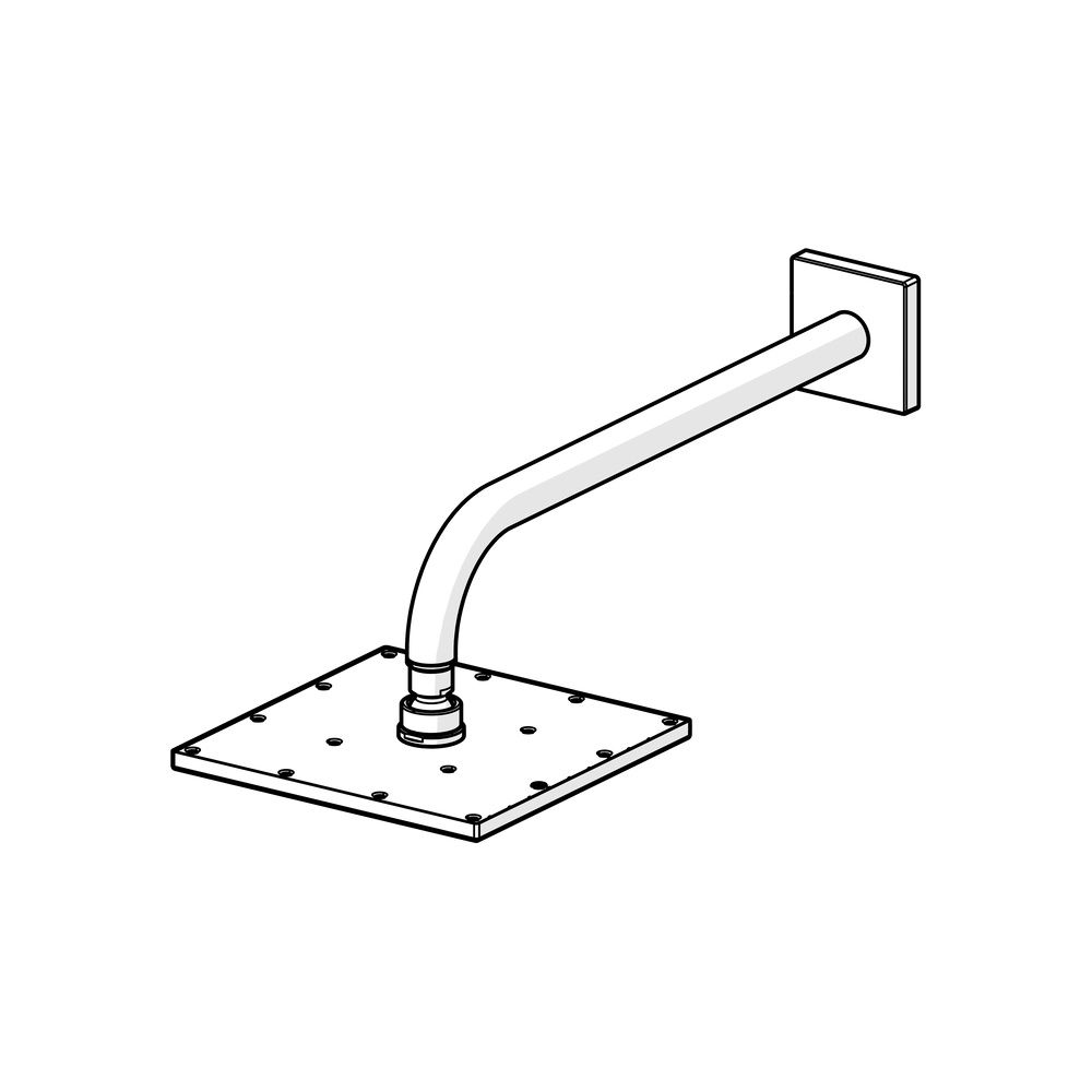Hansa Viva Kopfbrause 0418 Rosette eckig 1-strahlig 200x200mm, G1/2 Ausladung 400mm... HANSA-04180240 4015474257467 (Abb. 3)