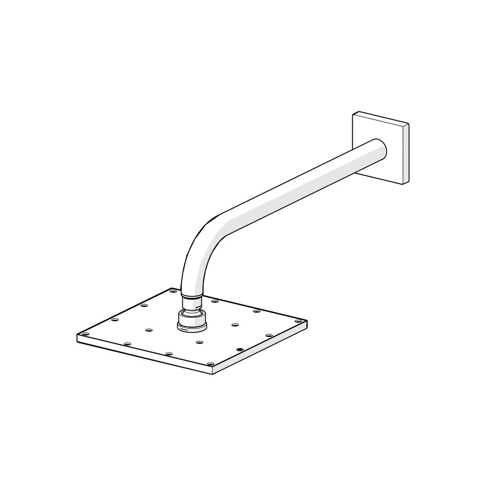 Hansa Viva Kopfbrause, Rosette eckig, 1-strahlig, Ausladung 400mm, DN 15, Chrom, 041803... HANSA-04180340 4015474257474 (Abb. 3)