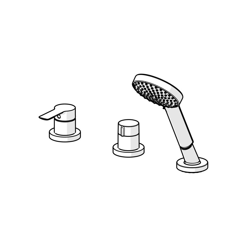 Hansa Ligna Einhebelmischer Fertigmontageset für Wanne/Brause 0643 1-strahlig 72mm Chro... HANSA-06439473 4057304014604 (Abb. 5)