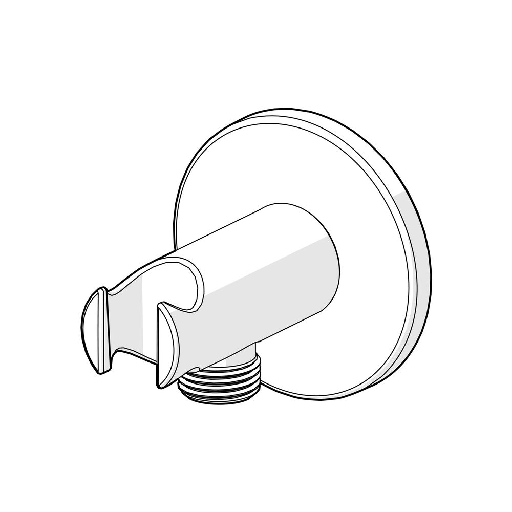Hansa Wandanschlussbogen, Rosette rund, G 1/2", Messing, Chrom, 290040... HANSA-290040 6414150107320 (Abb. 5)