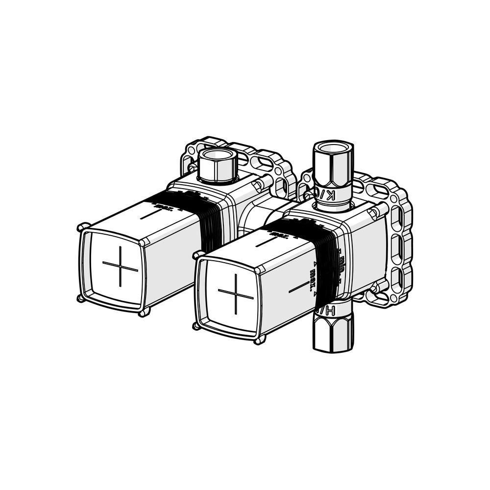 Hansa Matrix Unterputz-Rohbauset Bade- und Brausearmatur 4.0, Kartusche, DN 15, 4401010... HANSA-44010100 4057304006937 (Abb. 5)