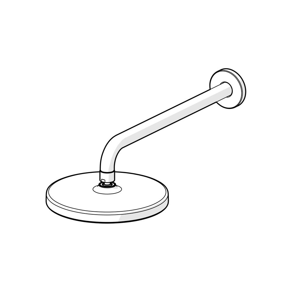 Hansa BasicJet Kopfbrause, 1-strahlig, Ausladung 348mm, DN 15, Chrom, 44360100... HANSA-44360100 4057304013379 (Abb. 5)
