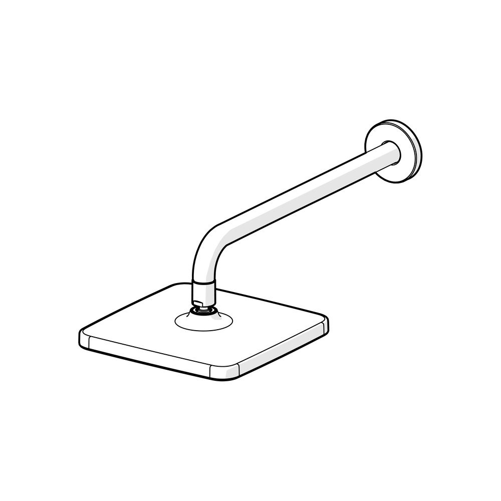 Hansa BasicJet Style Kopfbrause, 1-strahlig, 200x200mm, Ausladung 348mm, Chrom, 4436020... HANSA-44360200 4057304015939 (Abb. 5)