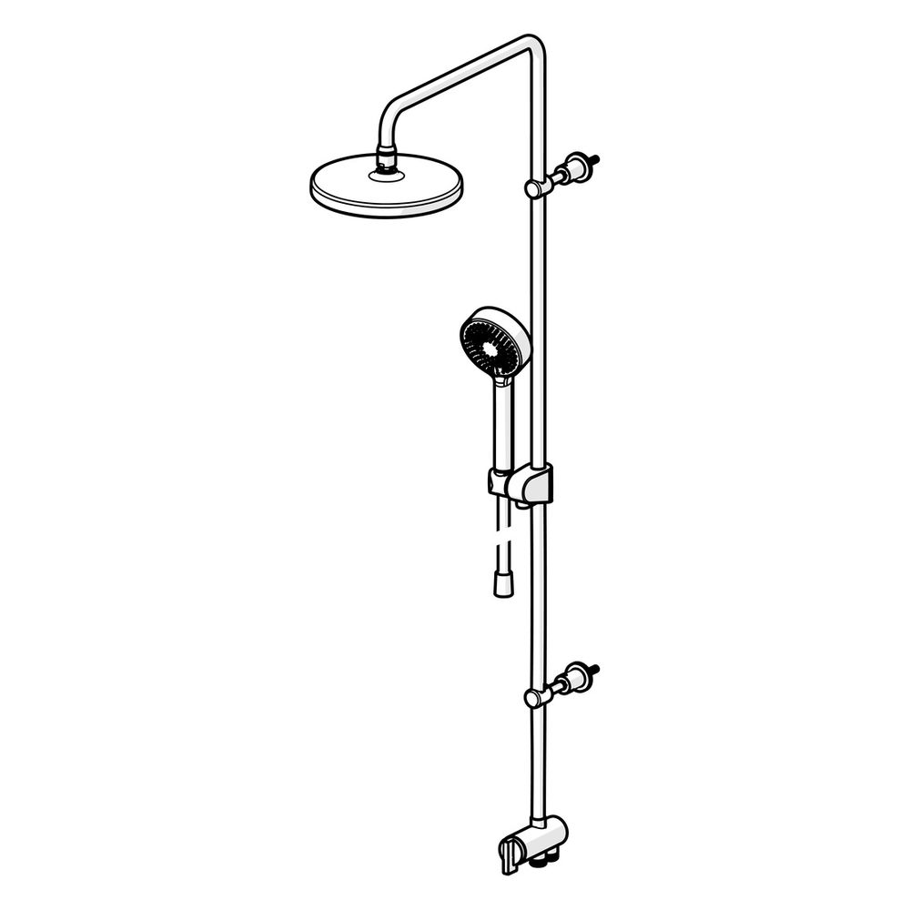 Hansa BasicJet Kopfbrause-Set, 3-strahlig, Ausladung 407mm, DN 15, Chrom, 44380200... HANSA-44380200 4057304010996 (Abb. 5)