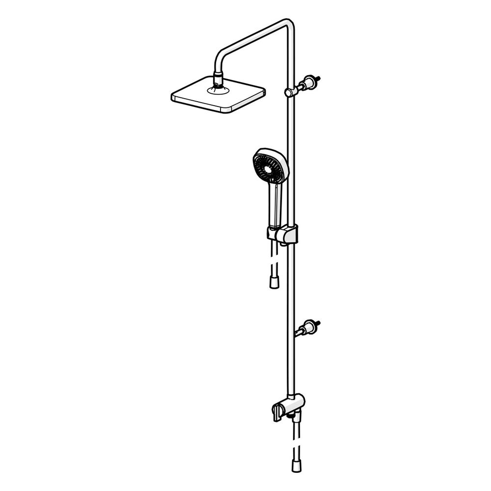 Hansa BasicJet Style Kopfbrause-Set, 3-strahlig, Ausladung 407mm, Chrom, 44380300... HANSA-44380300 4057304015953 (Abb. 5)