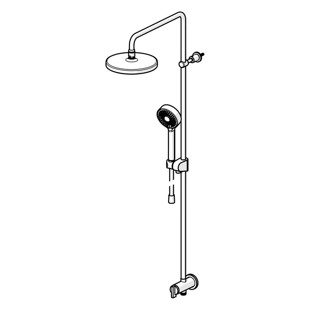 Hansa BasicJet Kopfbrause-Set, 3-strahlig, Ausladung 407mm, DN 15, Chrom, 44390200... HANSA-44390200 4057304010989 (Abb. 5)