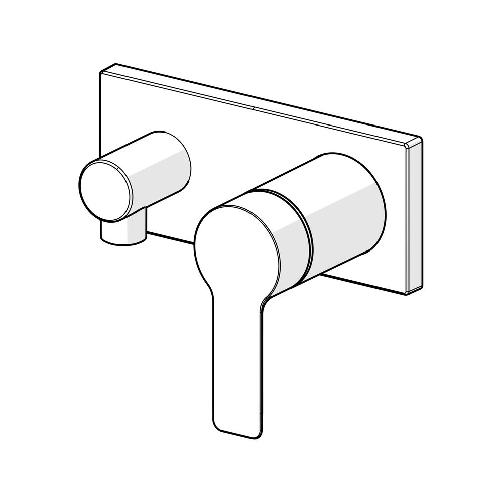 Hansa Ligna Einhebelmischer Fertigmontageset für Brausebatterie 4454 Rosette eckig 4.0 ... HANSA-44549583 4057304014864 (Abb. 5)