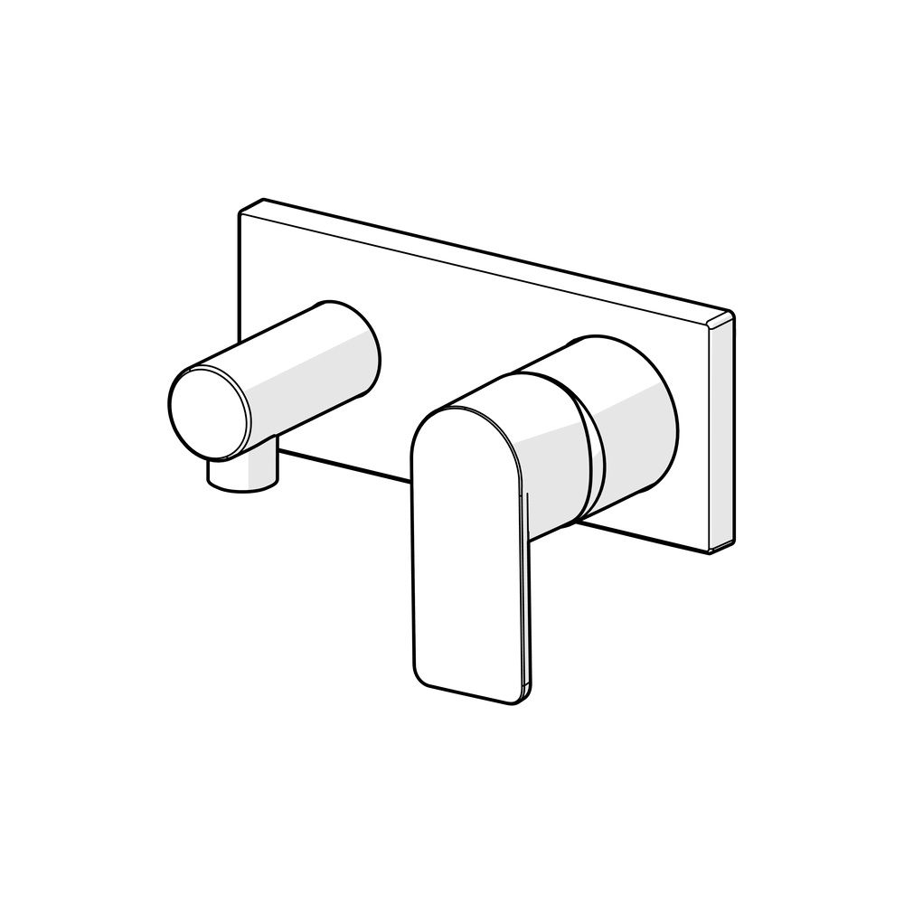 Hansa Stela Einhebel-Fertigset für Brause-Batterie, Rosette eckig, Chrom, 44569573... HANSA-44569573 4057304015281 (Abb. 5)