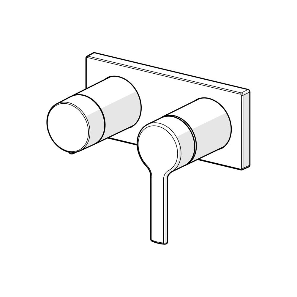 Hansa Ronda Einhebel-Fertigmontageset für Wanne/Brause, Rosette eckig, 4.0 Plattform, C... HANSA-44599583 4057304014840 (Abb. 5)