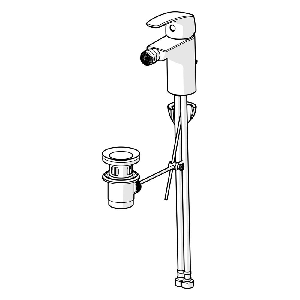 Hansa Pinto Einhebel-Bidetbatterie, Zugstangen-Ablaufgarnitur, Ausladung 106mm, DN 15, ... HANSA-45073283 4057304003097 (Abb. 5)