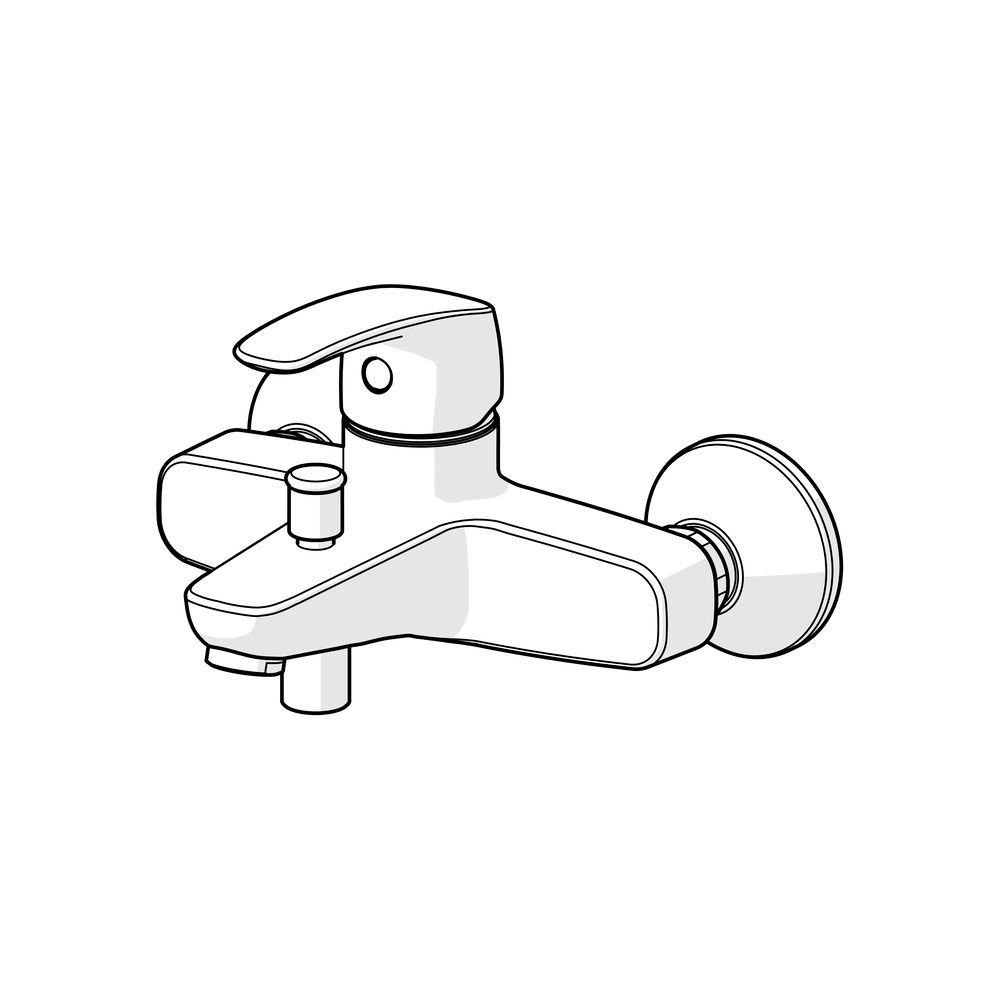 Hansa Pinto Einhebel-Wannenfüll- und Brausebatterie, Ausladung 166mm, DN 15, Chrom, 451... HANSA-45112183 4057304003219 (Abb. 5)