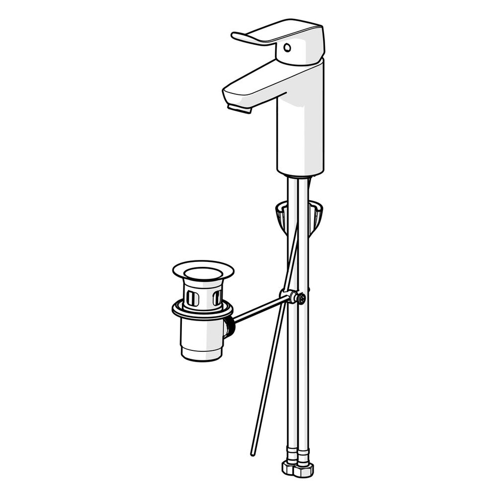 Hansa Care Einhebel-Waschtischbatterie, Zugstangen-Ablaufgarnitur, Bedienhebel lang, Au... HANSA-46012206 4057304010767 (Abb. 5)