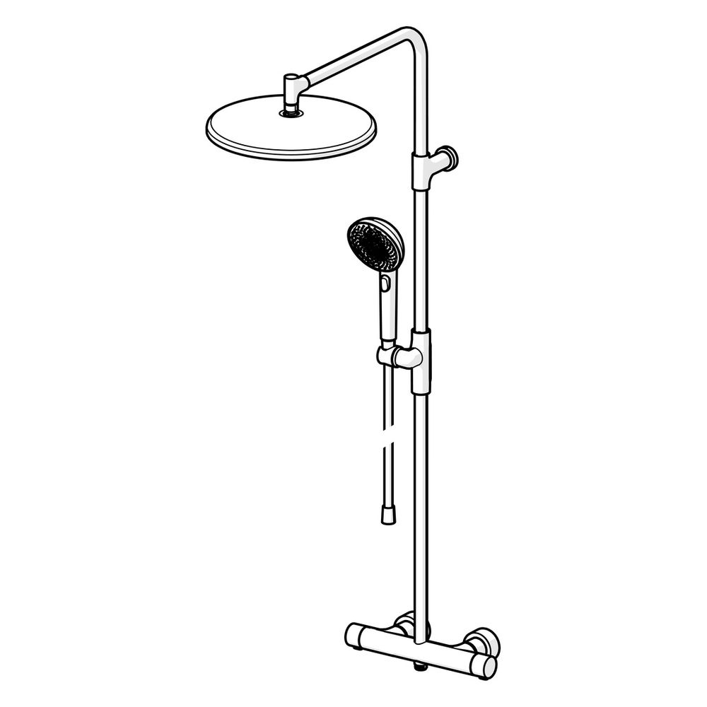 Hansa Aurelia Regenbrause-Duscharmatur, Wandmontage, Thermostat, 3-strahlig, Chrom, 471... HANSA-47199103 4057304020650 (Abb. 5)