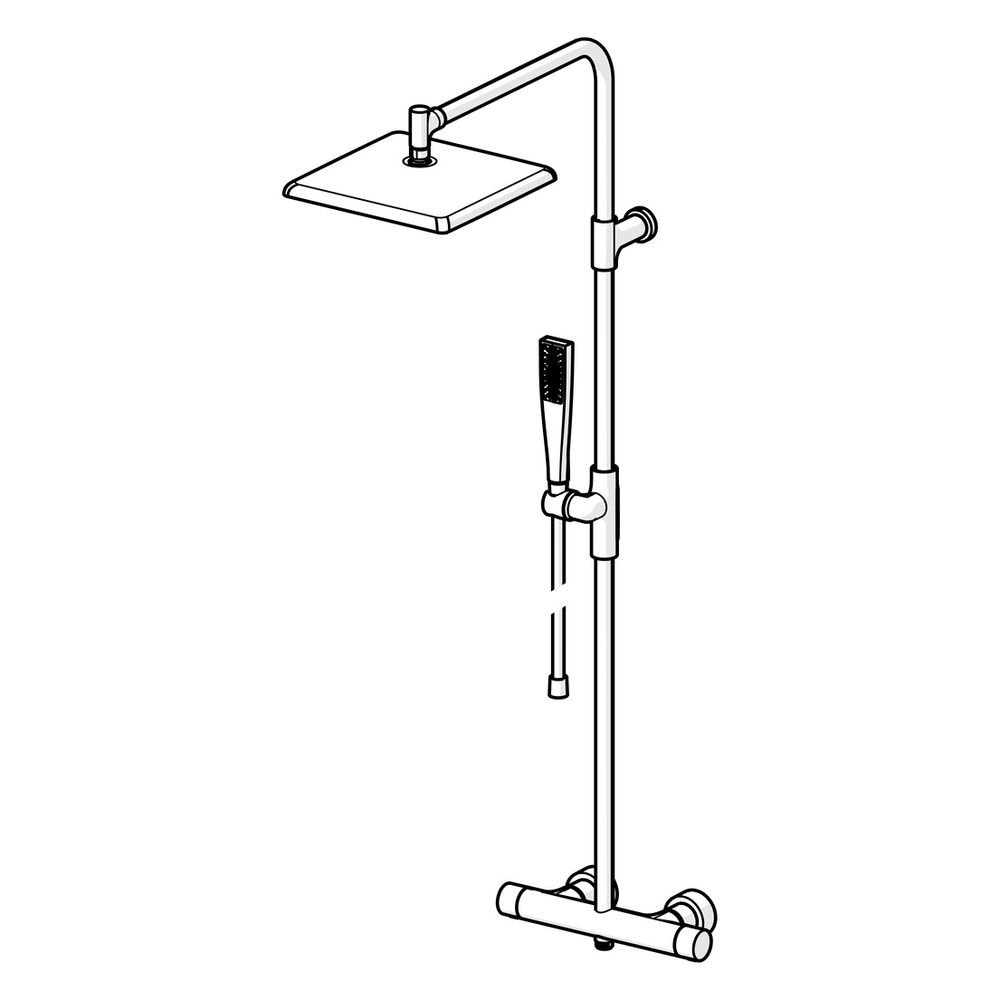 Hansa Aurelia Regenbrause-Duscharmatur, Wandmontage, Thermostat, 1-strahlig, Chrom, 471... HANSA-47199113 4057304020698 (Abb. 5)