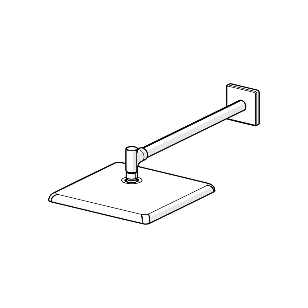Hansa Aurelia Kopfbrause 1-strahlig, eckig, 250x250mm, mit Kugelgelenk, Matt-Schwarz,... HANSA-4726034033 4057304021305 (Abb. 5)
