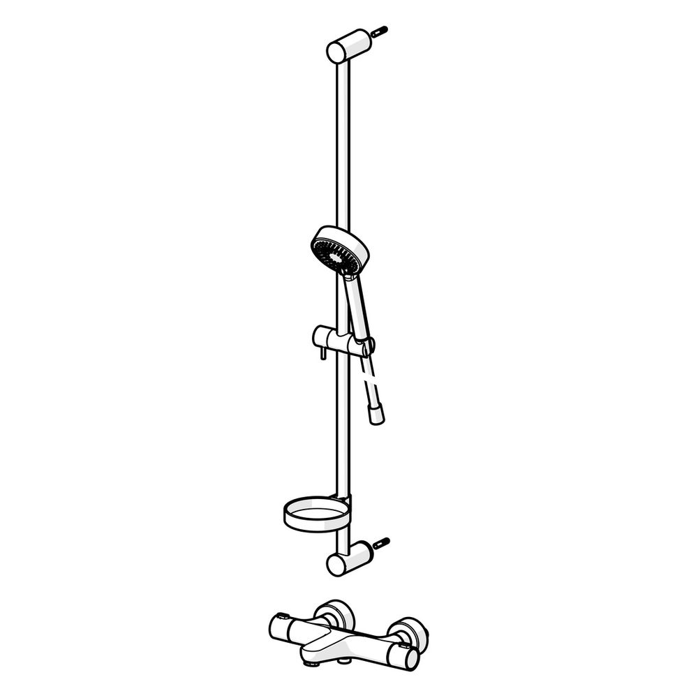 Hansa Prisma Bade und Brause mit Wandstangengarnitur 4810 3-strahlig DN15 Chrom... HANSA-48102131 4015474259355 (Abb. 5)