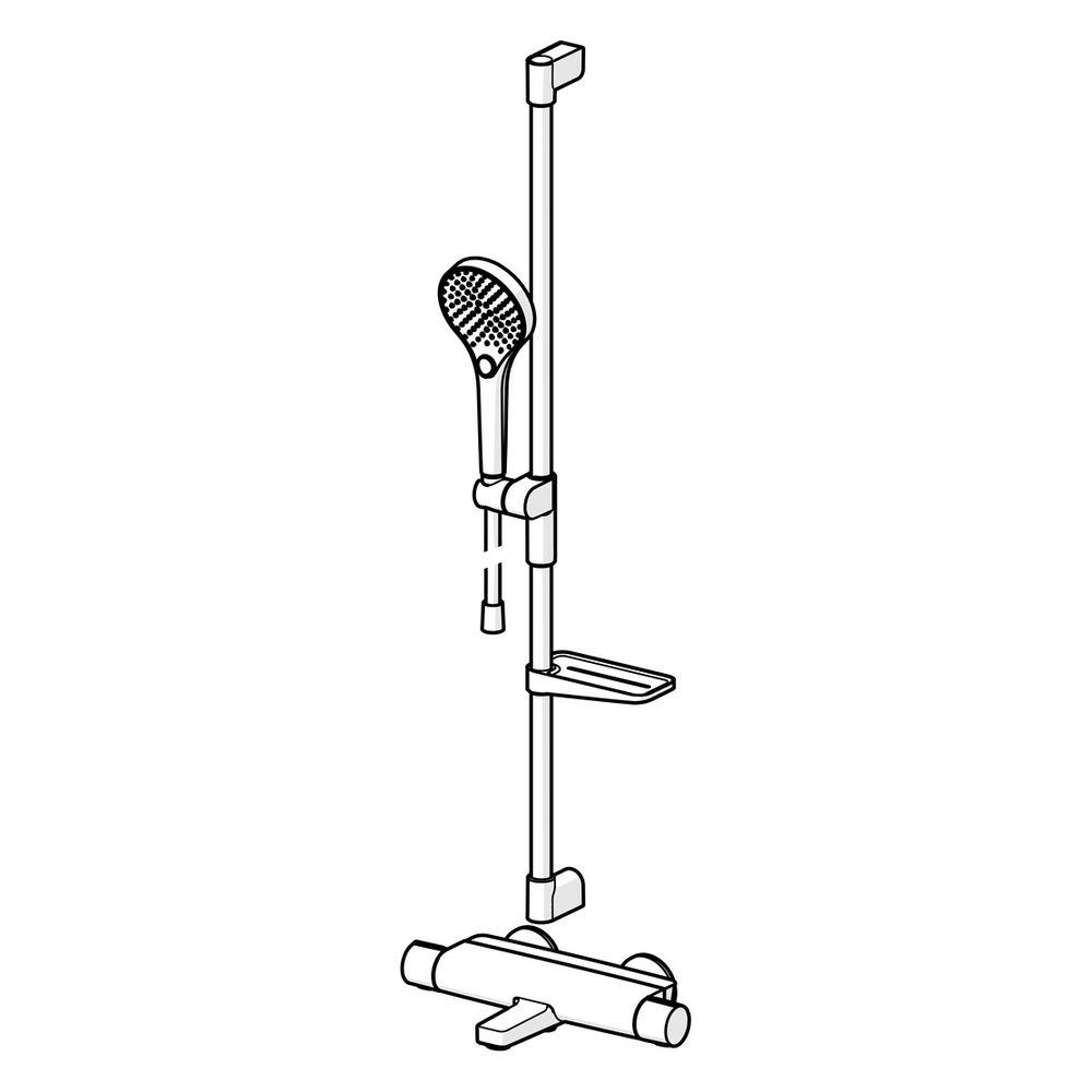 Hansa Optima Wannen- und Brausearmatur, 110mm, Thermostat, 3-strahlig, Messing, Chrom, ... HANSA-48372331 4057304018190 (Abb. 5)