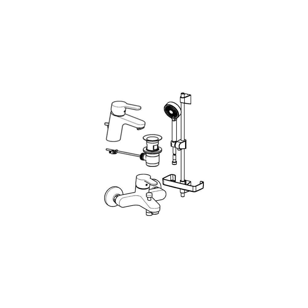 Hansa Primo Badezimmer Armaturen Paket, DN 15, Chrom, 49000000... HANSA-49000000 4015474262782 (Abb. 2)