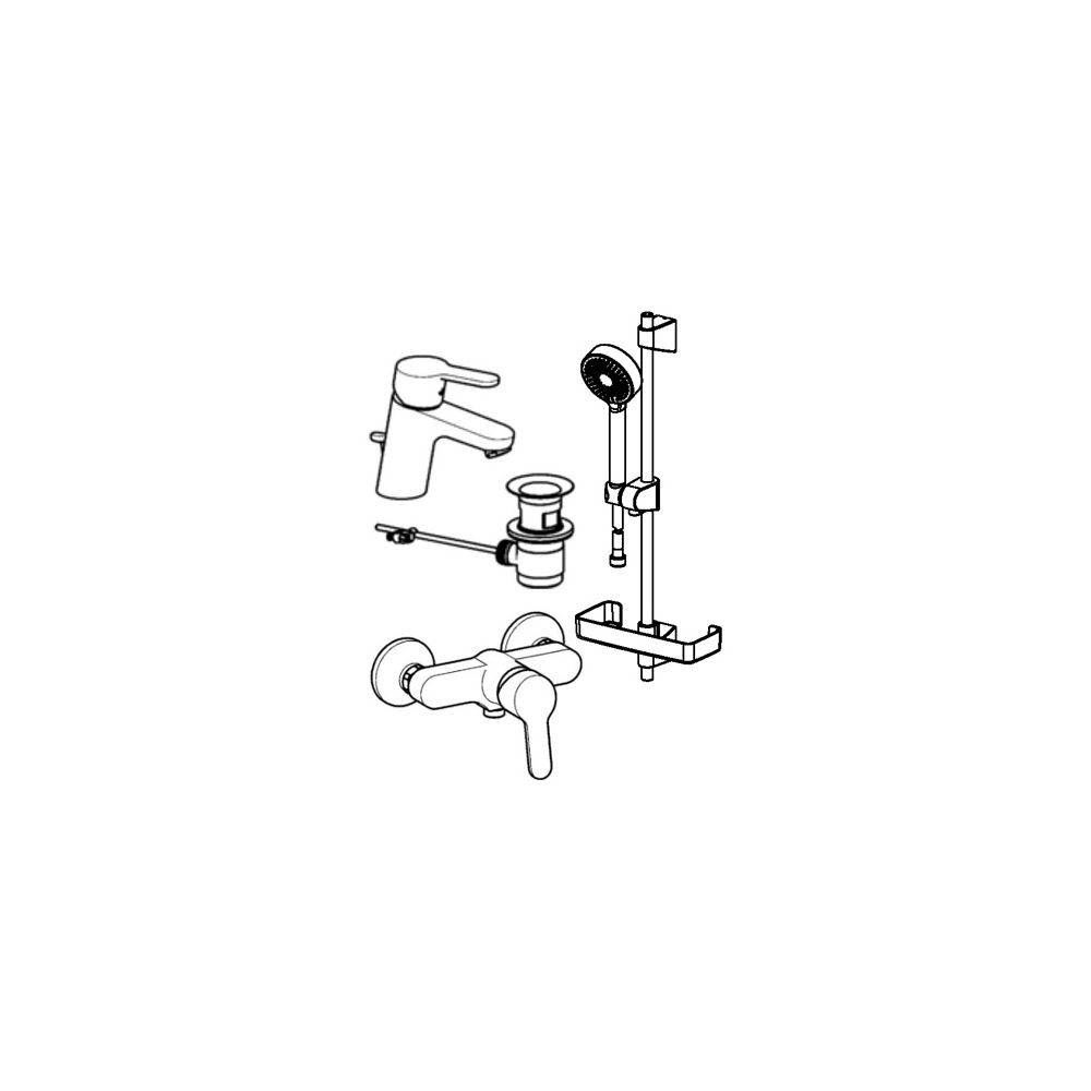 Hansa Primo Badezimmer Armaturen Paket, DN 15, Chrom, 49010000... HANSA-49010000 4015474262799 (Abb. 2)