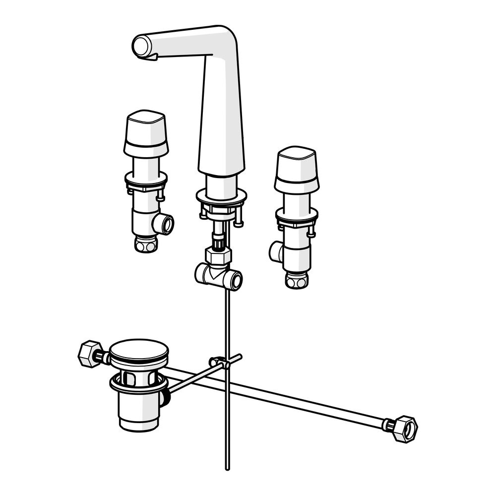 Hansa Designo Waschtischbatterie Style 5105 Zugstangenablaufgarnitur Ausladung 141mm DN... HANSA-51052183 4057304006708 (Abb. 5)