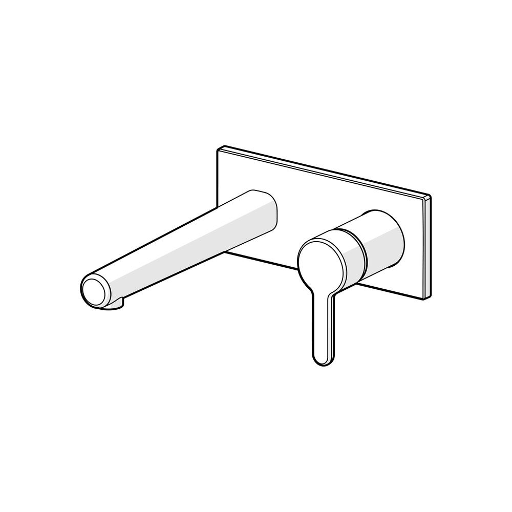 Hansa Designo Style Einhebel-Waschtischarmatur, Wandmontage, Rosette eckig, 191mm Ausla... HANSA-51092133 4057304022364 (Abb. 5)
