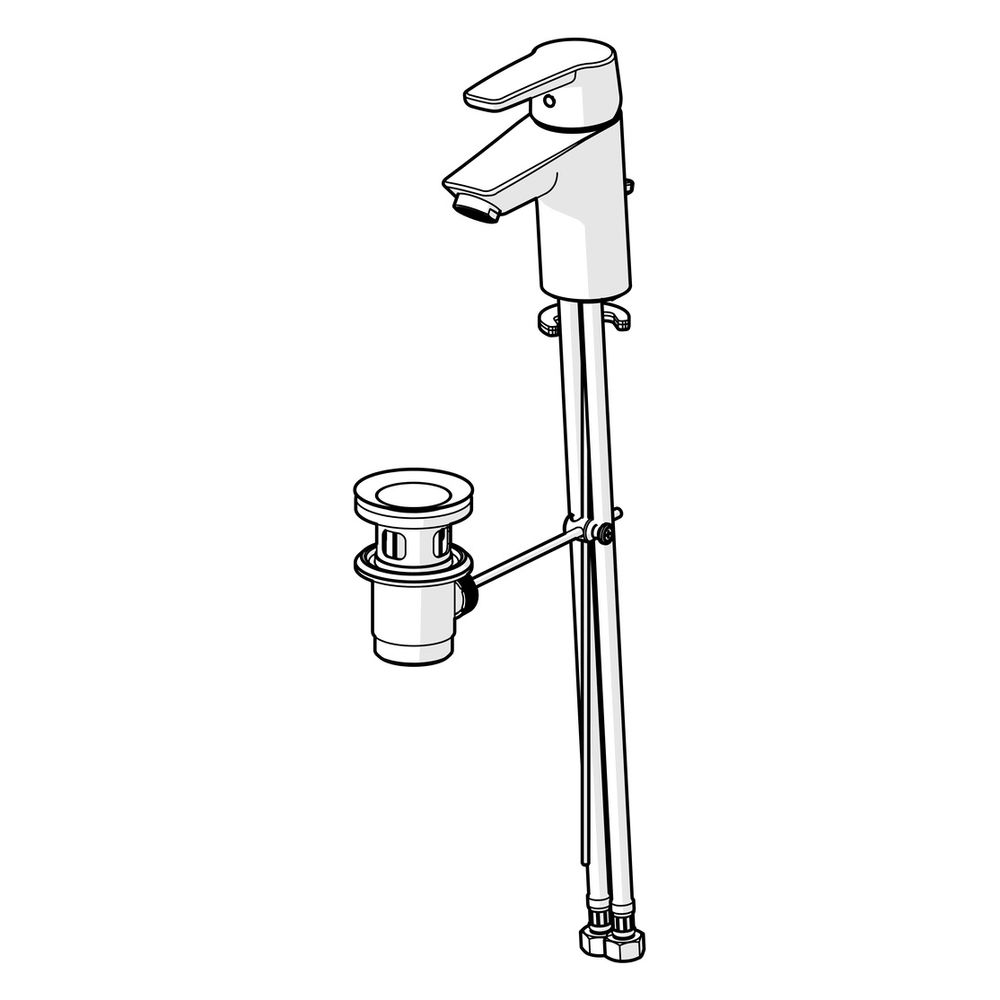 Hansa Polo Einhebel-Waschtischbatterie, Zugstangen-Ablaufgarnitur, Ausladung 103mm, DN ... HANSA-51402293 4057304002779 (Abb. 5)