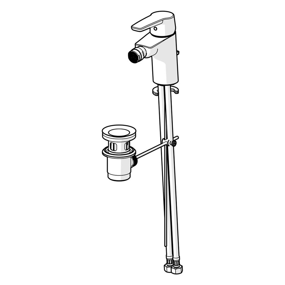 Hansa Polo Einhebel-Bidetbatterie, Zugstangen-Ablaufgarnitur Ausladung 106mm, DN 15, Ch... HANSA-51433293 4057304004018 (Abb. 5)