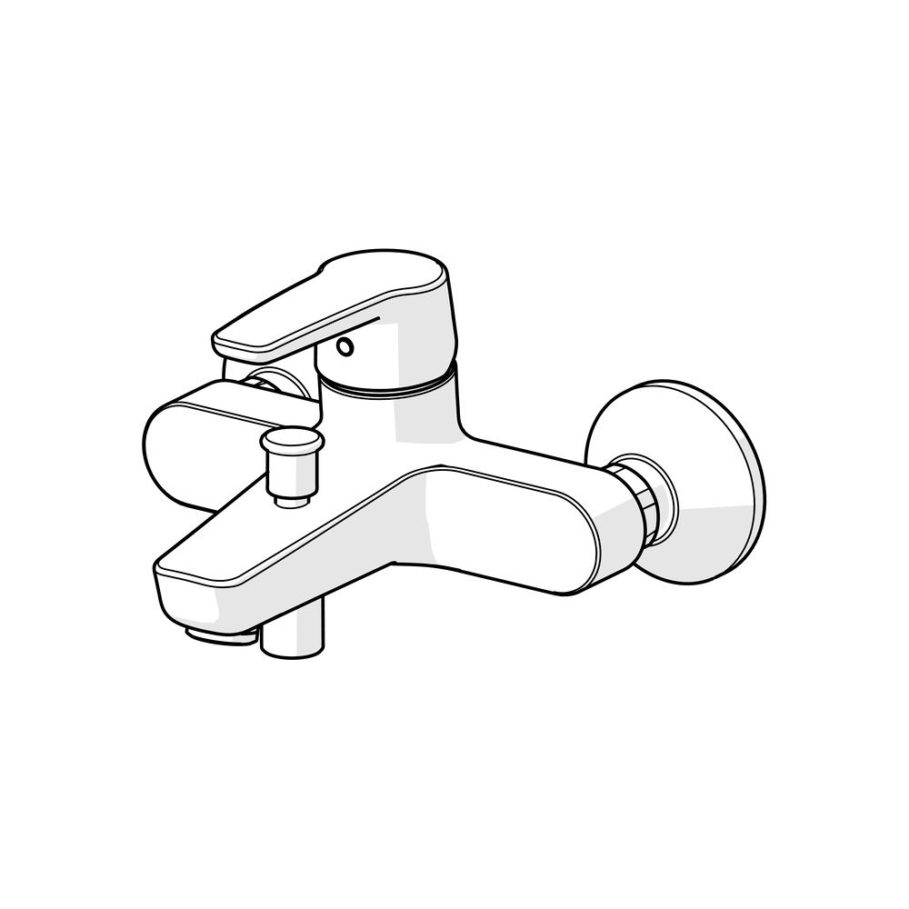 Hansa Polo Einhebel-Wannenfüll- und Brausebatterie, Ausladung 157mm, DN 15, Chrom, 5144... HANSA-51442193 4057304002939 (Abb. 5)