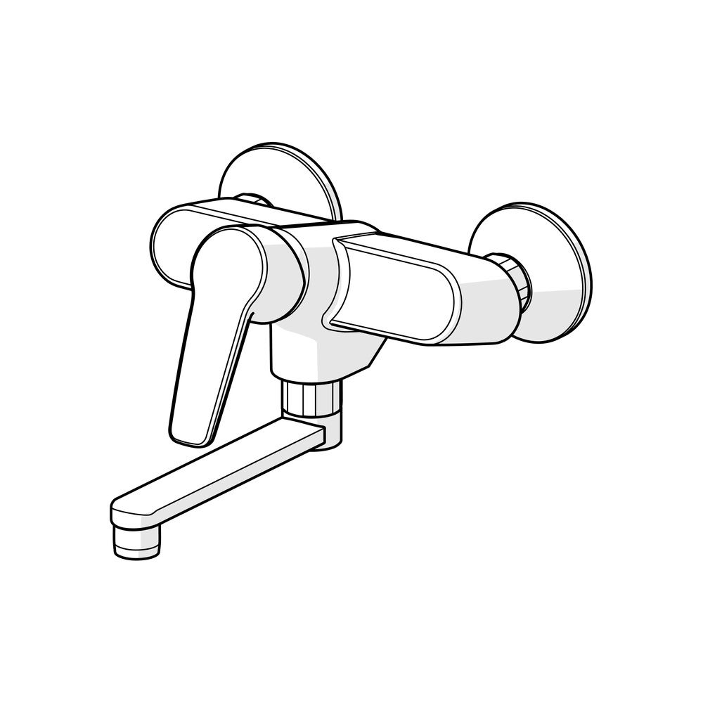 Hansa Polo Einhebel-Waschtisch- und Küchenarmatur, Ausladung 234mm, DN 15, Chrom, 51612... HANSA-51612193 4057304004957 (Abb. 5)