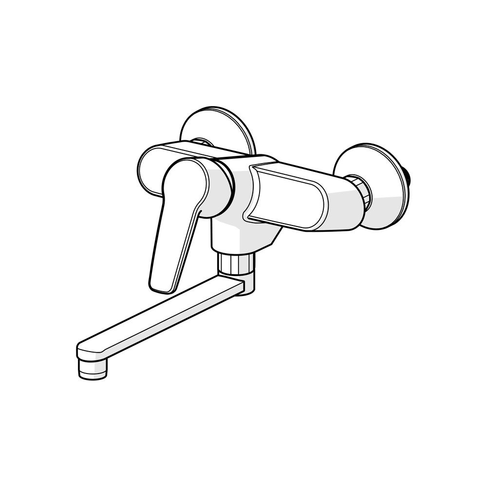 Hansa Polo Einhebel-Waschtisch- und Küchenarmatur, Ausladung 200mm, DN 15, Chrom, 51622... HANSA-51622193 4057304004964 (Abb. 5)